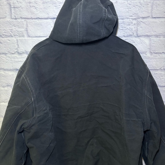 Carhartt Jacket Mens 2XL Tall Black J140 Loose Fit Quilted Hooded Duck Work - Picture 11 of 15